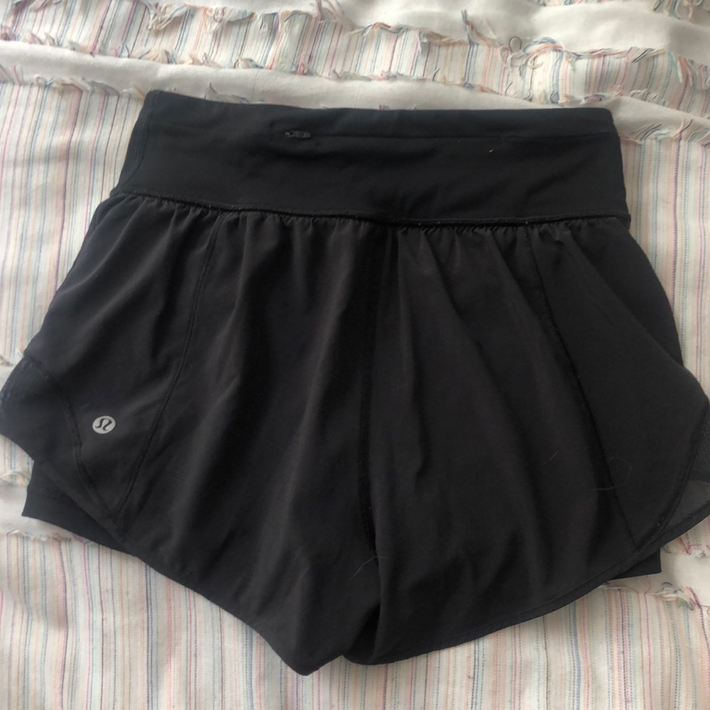 BLACK LULULEMON SHORTS